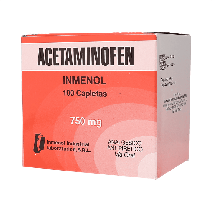 Acetaminofen 750mg - 100 Tabletas